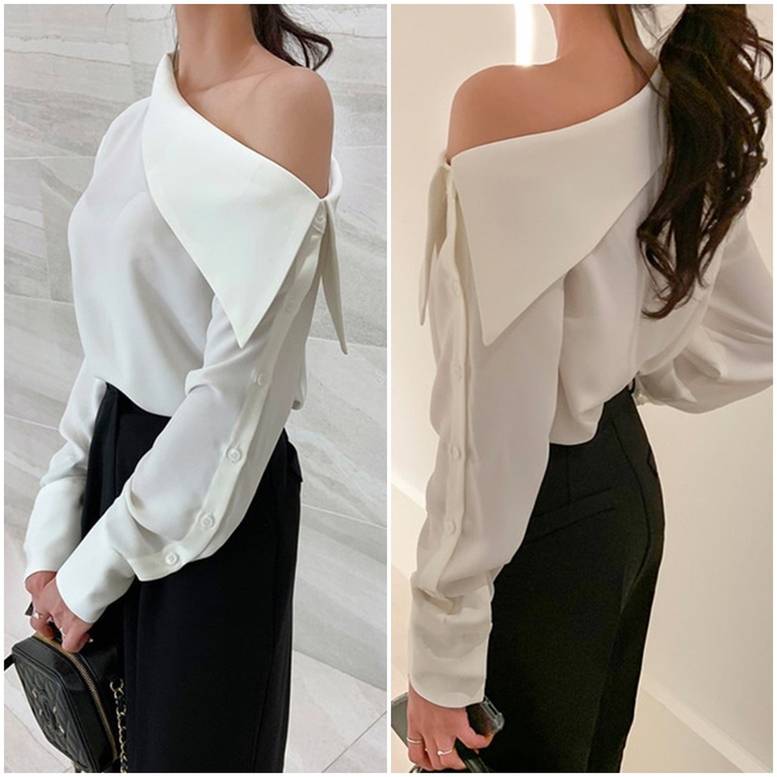 2color ワンショルダー長袖ブラウス トップス ブラウス プルオーバー オフショルダー ワンショル 上品 クール モード系 学生 楽ちん 体型カバー インスタ映え 春夏 春 夏 秋冬 秋 冬 ママ 2color ワンショルダー長袖ブラウス トップス ブラウス プルオーバー オフショルダー ワンショル 上品 クール モード系 学生 楽ちん 体型カバー インスタ映え 春夏 春 夏 秋冬 秋 冬 ママ