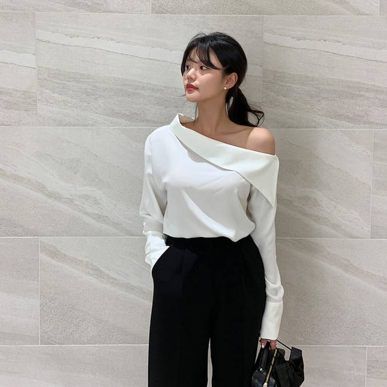2color ワンショルダー長袖ブラウス トップス ブラウス プルオーバー オフショルダー ワンショル 上品 クール モード系 学生 楽ちん 体型カバー インスタ映え 春夏 春 夏 秋冬 秋 冬 ママ 2color ワンショルダー長袖ブラウス トップス ブラウス プルオーバー オフショルダー ワンショル 上品 クール モード系 学生 楽ちん 体型カバー インスタ映え 春夏 春 夏 秋冬 秋 冬 ママ