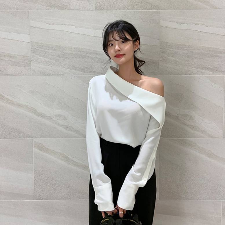 2color ワンショルダー長袖ブラウス トップス ブラウス プルオーバー オフショルダー ワンショル 上品 クール モード系 学生 楽ちん 体型カバー インスタ映え 春夏 春 夏 秋冬 秋 冬 ママ 2color ワンショルダー長袖ブラウス トップス ブラウス プルオーバー オフショルダー ワンショル 上品 クール モード系 学生 楽ちん 体型カバー インスタ映え 春夏 春 夏 秋冬 秋 冬 ママ