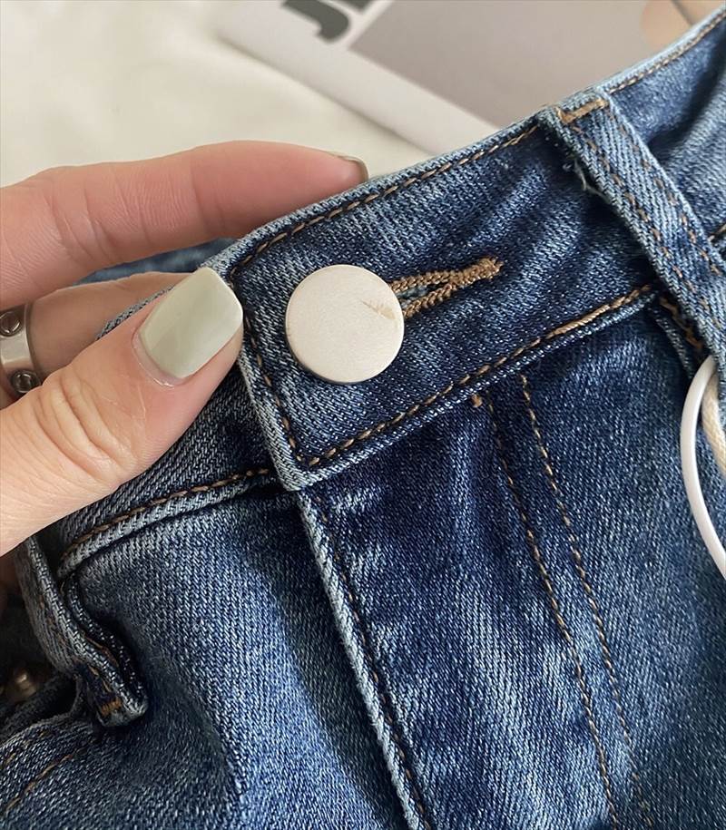 ウォッシュ加工 ジーンズ シガレットパンツ レディース パンツ ボトムス Gパン 9分丈 アンクル丈 ストレート 5ポケット 色落ち加工 ファスナー ハイウエスト ブルーデニム かわいい 大人可愛い