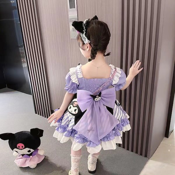 新品ロリータプリンセスドレス女の子ドレス 夏クロミ風✨ 2024 サンリオコスプレクロミロリータプリンセスドレス