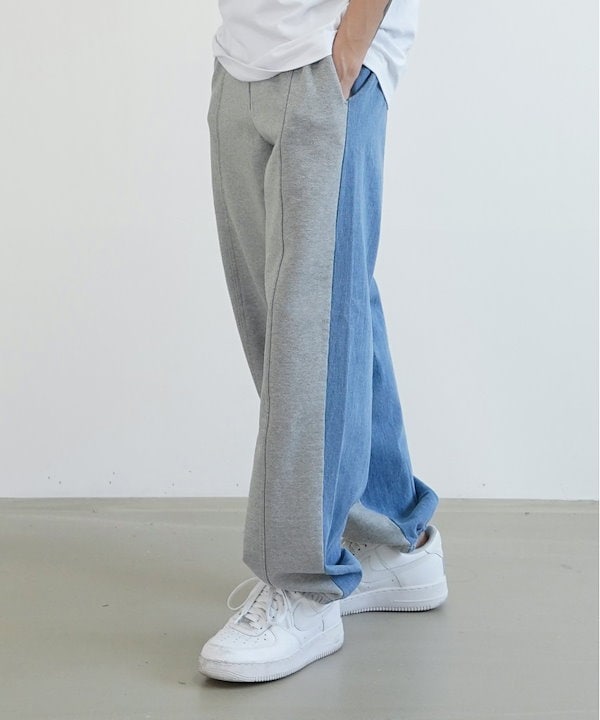 BTS V着用●SLOW RECORD HOUSE●ASURA DENIM SWEAT PANT 大人気 SLOW RECORD HOUSE☆ASURA Denim Sweat Pants (SLOW RECORD