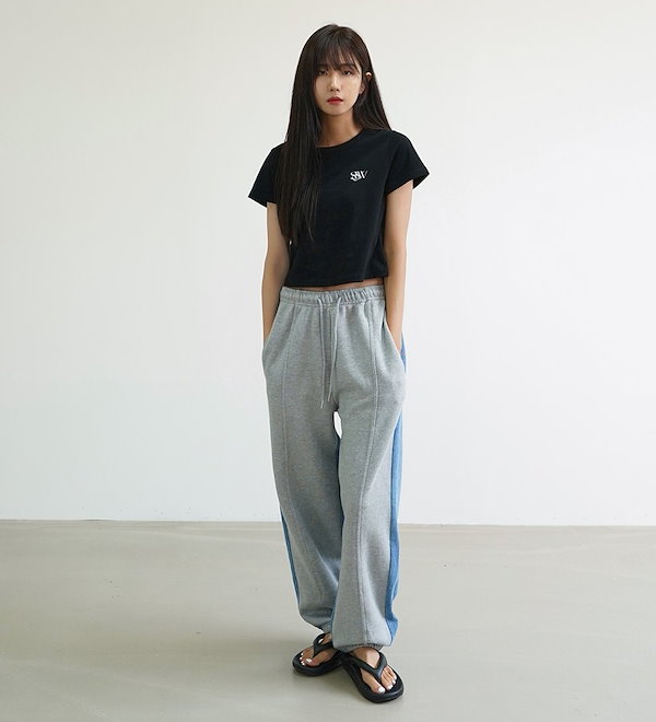 テテ着用●SLOW RECORD HOUSE●ASURA DENIM SWEAT PANT 男女兼用 SLOW RECORD HOUSE】ASURA DENIM SWEAT PANTS ☆ BTS テテ着用