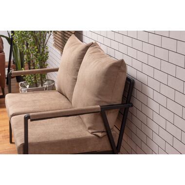 コーデュロイと黒アイアン脚のインダストリアルな2人掛ソファ 北欧 インダストリアル ソファ 黒 ブラック リビング コーデュロイと黒アイアン脚のインダストリアルな2人掛ソファ 北欧 インダストリアル ソファ 黒 ブラック リビング