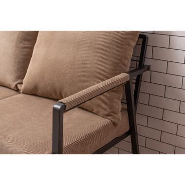 コーデュロイと黒アイアン脚のインダストリアルな2人掛ソファ 北欧 インダストリアル ソファ 黒 ブラック リビング コーデュロイと黒アイアン脚のインダストリアルな2人掛ソファ 北欧 インダストリアル ソファ 黒 ブラック リビング