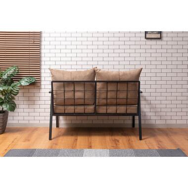 コーデュロイと黒アイアン脚のインダストリアルな2人掛ソファ 北欧 インダストリアル ソファ 黒 ブラック リビング コーデュロイと黒アイアン脚のインダストリアルな2人掛ソファ 北欧 インダストリアル ソファ 黒 ブラック リビング