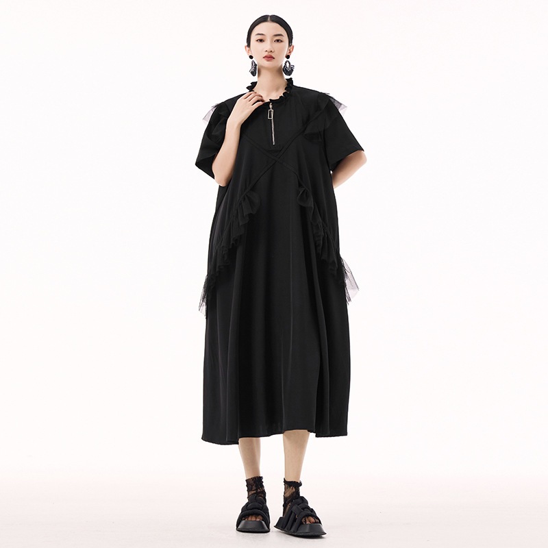 半袖 チュールドッキング ワンピース おしゃれ レディース ロングワンピース 関連商品購入可能 半袖 チュールドッキング ワンピース おしゃれ レディース ロングワンピース 関連商品購入可能