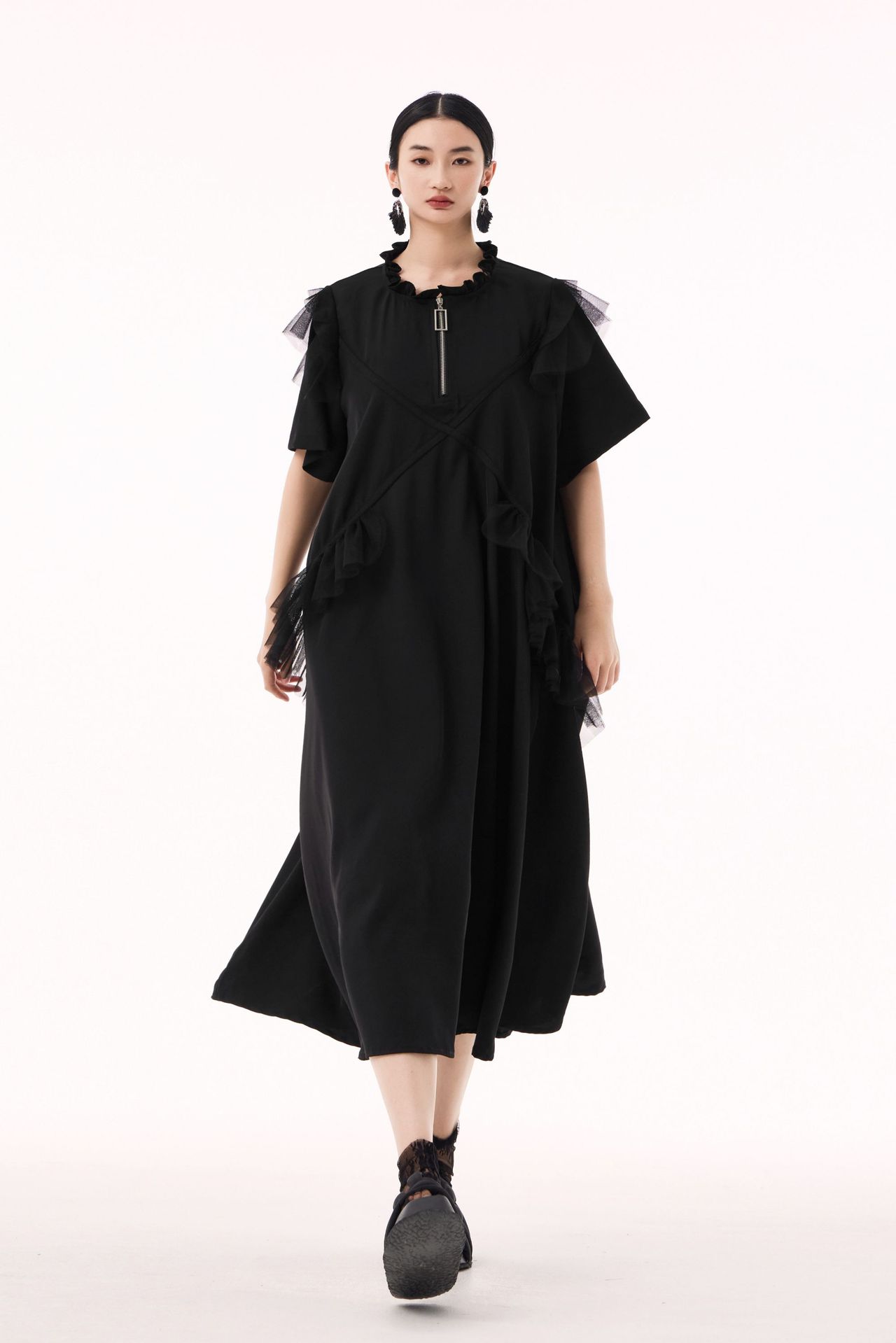 半袖 チュールドッキング ワンピース おしゃれ レディース ロングワンピース 関連商品購入可能 半袖 チュールドッキング ワンピース おしゃれ レディース ロングワンピース 関連商品購入可能