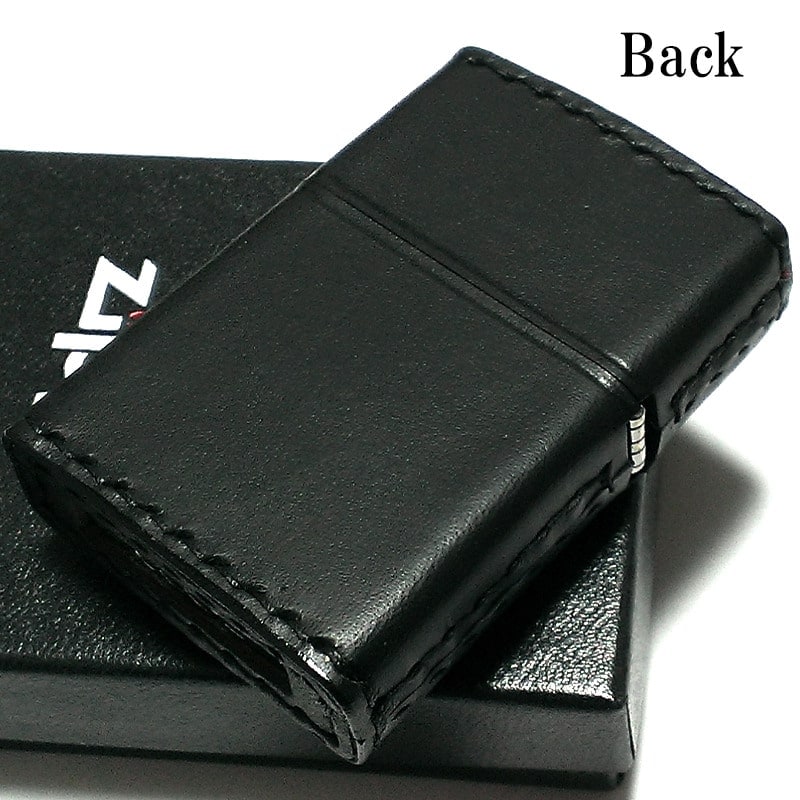 ZIPPO ライター 本牛革巻き ブラック Leather Lily ジッポ レザー リリー ユリ 黒 シンプル 牛革 かっこいい おしゃれ メンズ 男性 ギフト プレゼント
