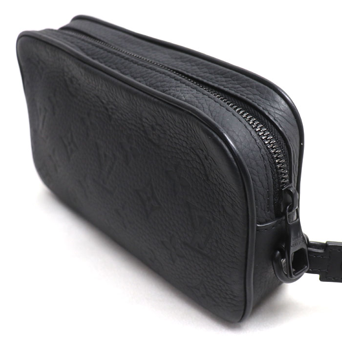 LOUIS VUITTON ルイヴィトン ポシェット ヴォルガ セカンドバッグ トリヨン モノグラム ブラック M55703 IC メンズ 中古