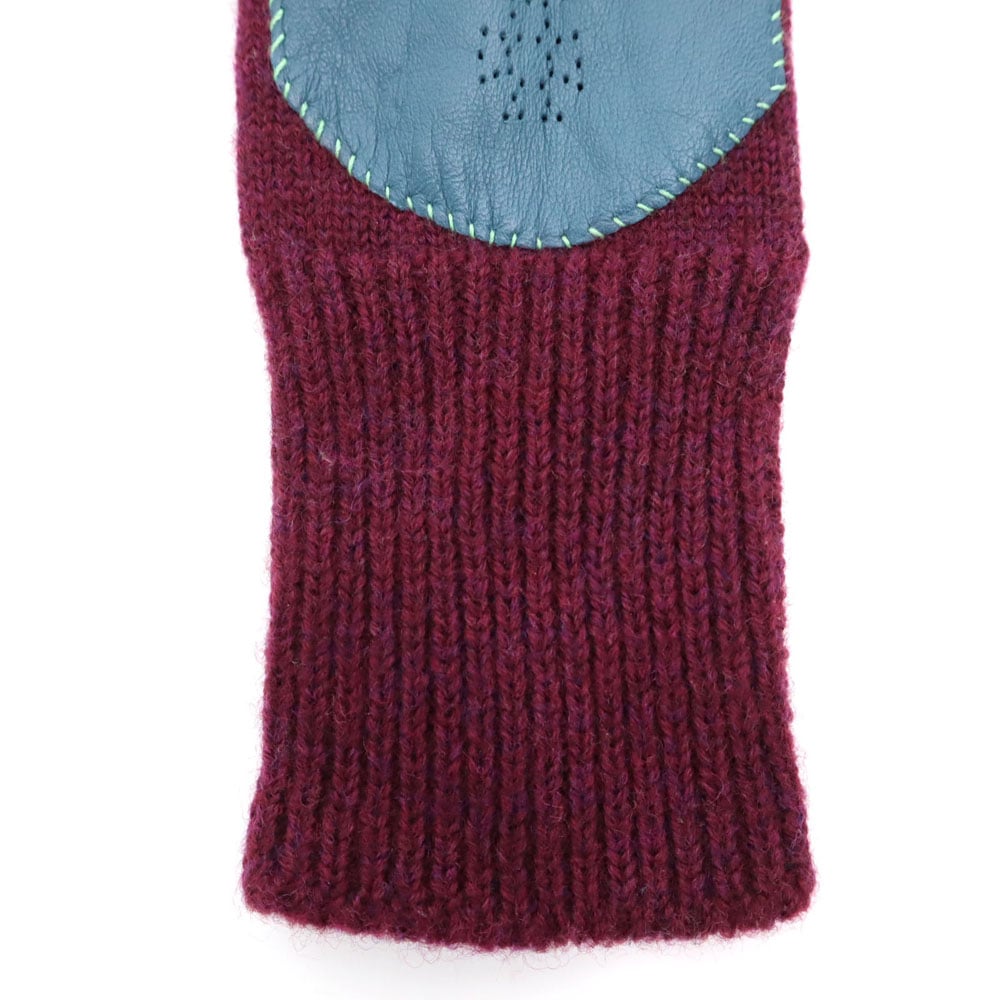 オーブロゴ レザー切替 手袋 ボルドー レディース オーブロゴ レザー切替 手袋 ボルドー レディース