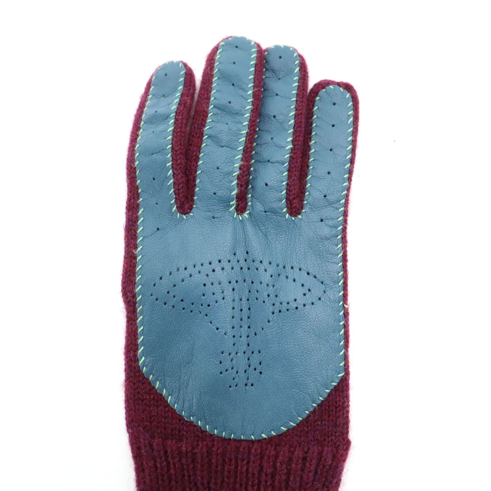 オーブロゴ レザー切替 手袋 ボルドー レディース オーブロゴ レザー切替 手袋 ボルドー レディース
