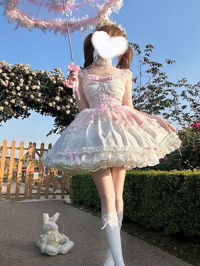 二次元 オリジナルデザインロリータ洋装が可愛いキャミソールワンピース夏服
