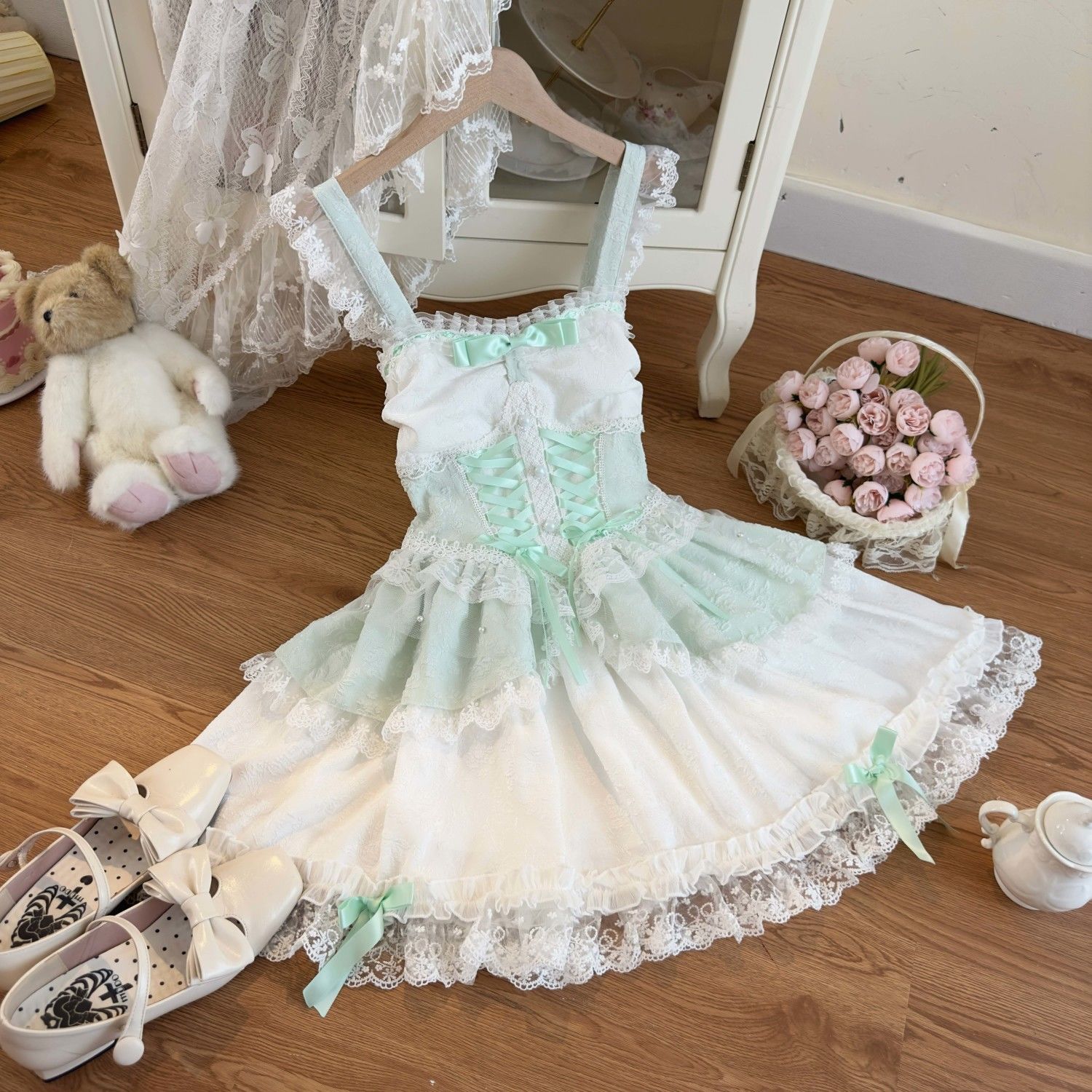 二次元 オリジナルデザインロリータ洋装が可愛いキャミソールワンピース夏服