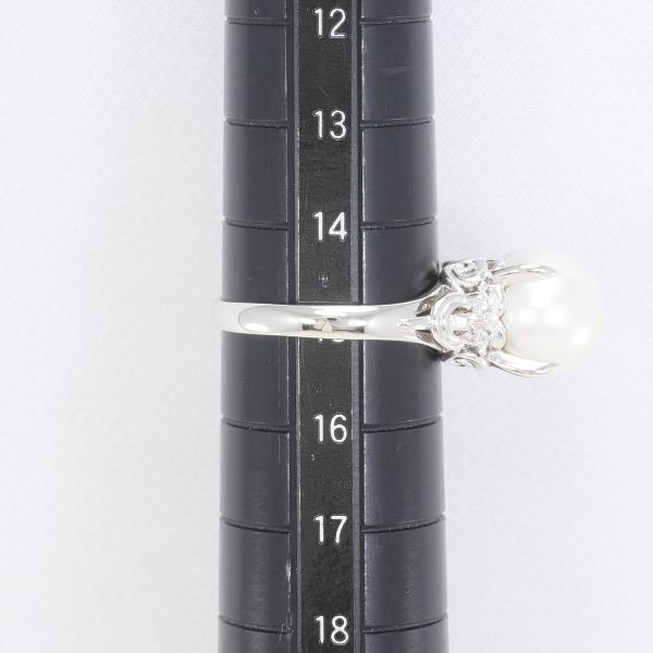 PT900 プラチナ リング 指輪 15号 パール 約10mm ダイヤ 0.07 ジュエリー 中古 PT900 プラチナ リング 指輪 15号 パール 約10mm ダイヤ 0.07 ジュエリー 中古