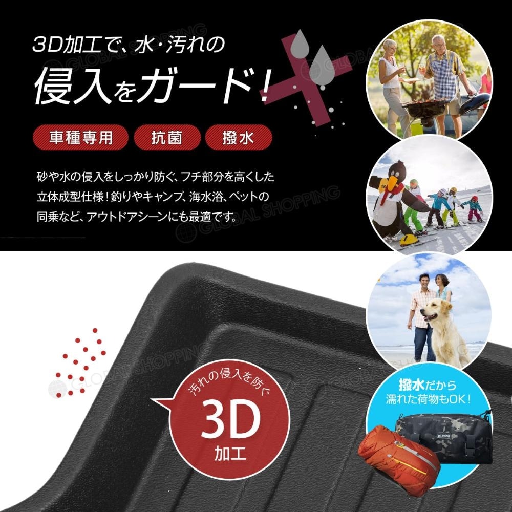 N-WGN NWGN Nワゴン カスタム JH3 JH4 防水マット 3D立体マット ラゲッジマット トランクマット ラゲッジトレイ トランクトレイ ラゲッジカバー ラゲッジマット