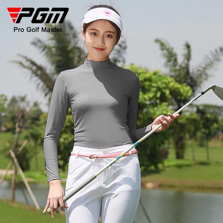 ゴルフ 接触冷感素材 ゴルフシャツ アンダーシャツ ゴルフウェア スポーツ レディース インナー インナーシャツ ハイネック テニス アンダーウェア 吸汗 日焼け防止 長袖 Tシャツ 速乾