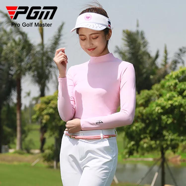 ゴルフ 接触冷感素材 ゴルフシャツ アンダーシャツ ゴルフウェア スポーツ レディース インナー インナーシャツ ハイネック テニス アンダーウェア 吸汗 日焼け防止 長袖 Tシャツ 速乾
