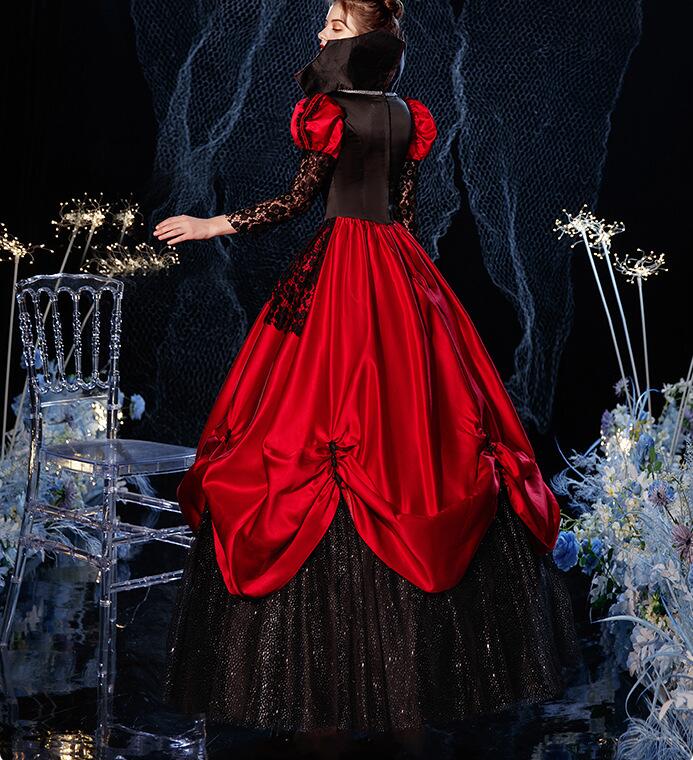 今だけ！セットup ハロウィン 立ち襟 貴族ドレス ステージ衣装 舞台衣装 オペラ声楽 中世貴族風 お姫様ドレス 宮廷中世風 ドレス 復古風cosply 中世ヨーロッパ ステージ衣装 王族服 オペラ