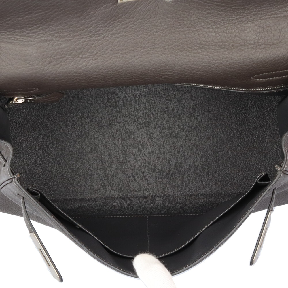 エルメス ケリー32 ハンドバッグ レザー グレー HERMES 中古 美品
