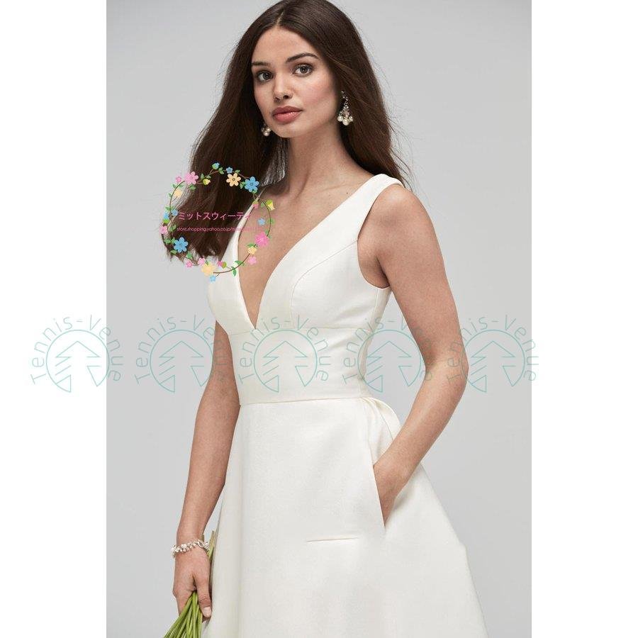 ウエディングドレス Aラインドレス サテンドレス 海外挙式 ブライダル 結婚式 二次会 披露宴 演奏 ウエディングドレス Aラインドレス サテンドレス 海外挙式 ブライダル 結婚式 二次会 披露宴 演奏