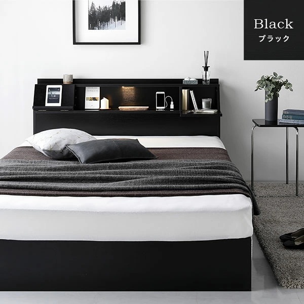 シングルベッド 】 収納ベッド シングル ボンネルコイルマットレス付