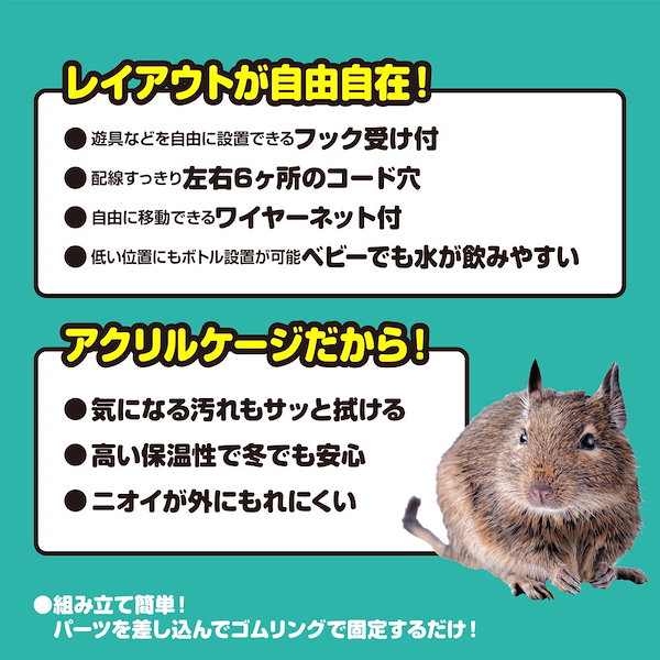 GEX GEX アクリルルーム III 500High フクロモモンガ/デグー用