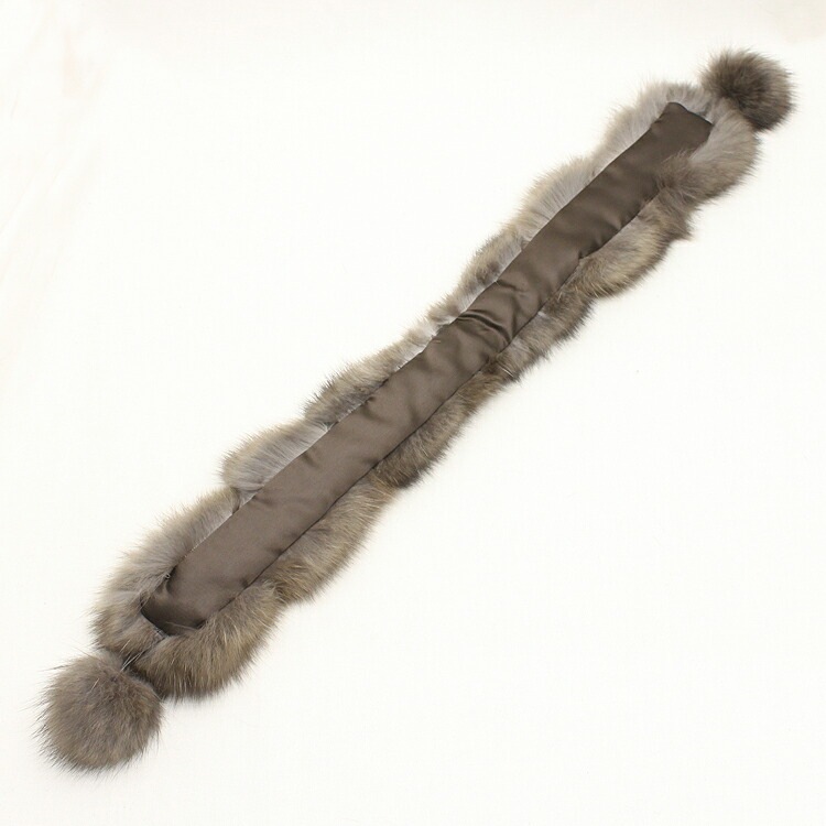 セーブル ファー マフラー ぼんぼり付 ナチュラルカラー 送料無料 レディース ギフト プレゼント