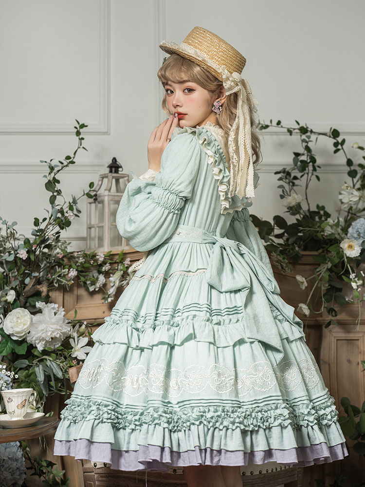 大きいサイズ レディース ロリータ ワンピース ドロタ ミスファットシスター P 刺繍 可愛い 長袖 ロリィタ 秋冬 大きいサイズ レディース ロリータ ワンピース ドロタ ミスファットシスター P 刺繍 可愛い 長袖 ロリィタ 秋冬