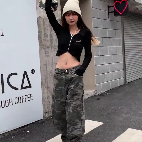 【⭐️さん専用】ロング迷彩柄パンツ★年中活躍！ゆったりお洒落アウトドア女子必見 greensmiling_g0612kz188