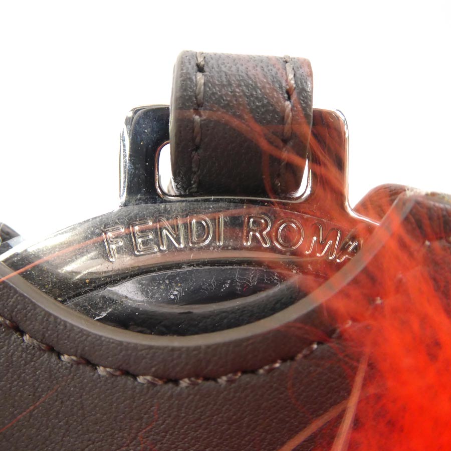 フェンディ　FENDI　モンスター　チャーム(シルバー×レッド/ファー) フェンディ FENDI モンスター チャーム(シルバー×レッド/ファー