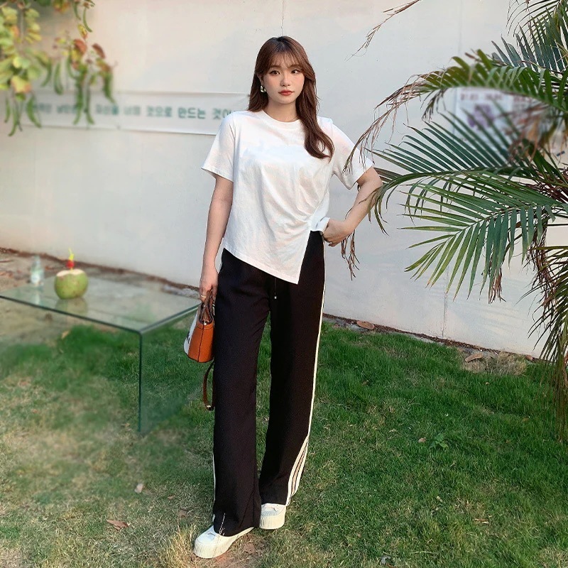 パンツレギンスゆったり 4L 上品 ズボン ワイドパンツフランス式のユニークなtシャツの大きいサイズは少し太っています 春夏 5L 秋冬 5l レディース 韓国ファッション 大きいサイズ