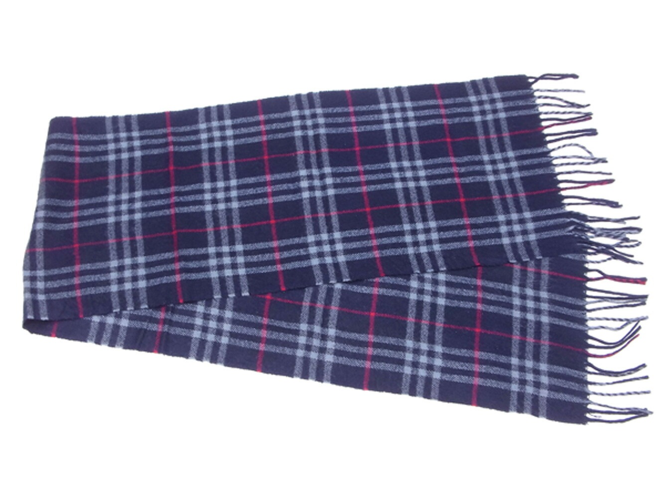 マフラー フリンジ付き チェック ネイビー ブルー レッド 中古 マフラー フリンジ付き チェック ネイビー ブルー レッド 中古