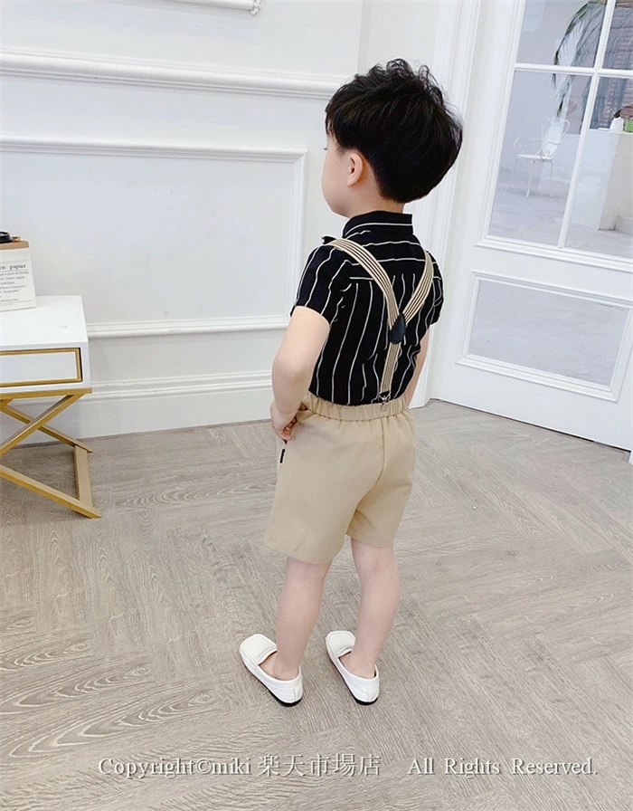 【即納】4点セット 蝶ネクタイ ワイシャツ パンツ サスペンダー JP子ども服 夏用スーツ フォーマルスーツ 幼児 学園祭 卒業 結婚式 発表会 七五三 お祝い 初節句 紳士服 入学式 誕生日 入園式