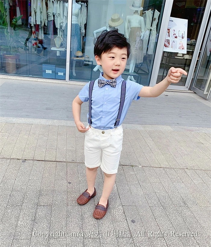 【即納】4点セット 蝶ネクタイ ワイシャツ パンツ サスペンダー JP子ども服 夏用スーツ フォーマルスーツ 幼児 学園祭 卒業 結婚式 発表会 七五三 お祝い 初節句 紳士服 入学式 誕生日 入園式