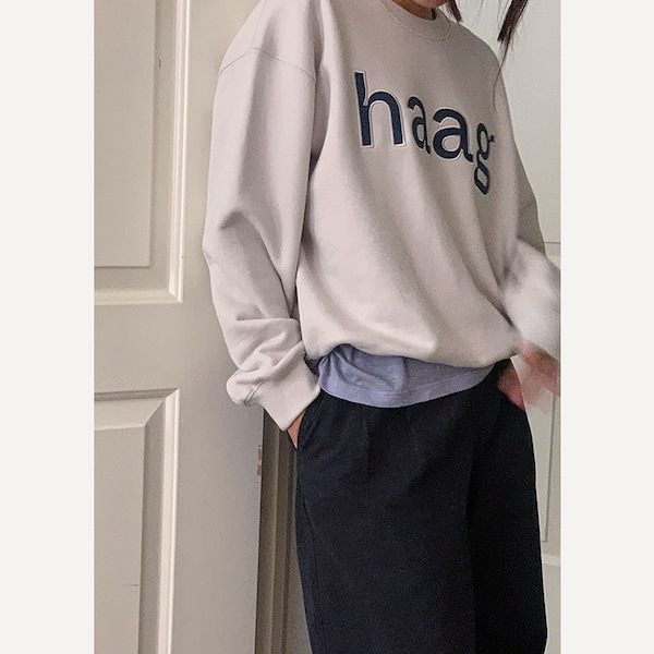 Qoo10 haag Sweatshirt レタリン