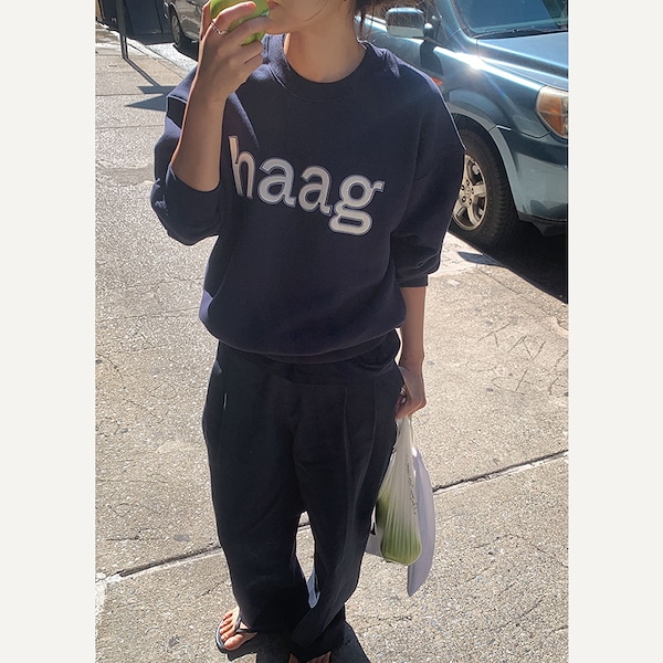 Qoo10 haag Sweatshirt レタリン