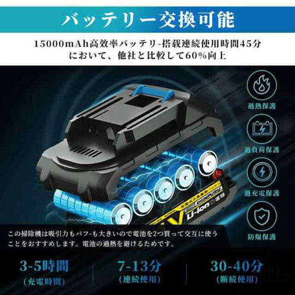 Qoo10] 掃除機 コードレス 軽量 48000pa