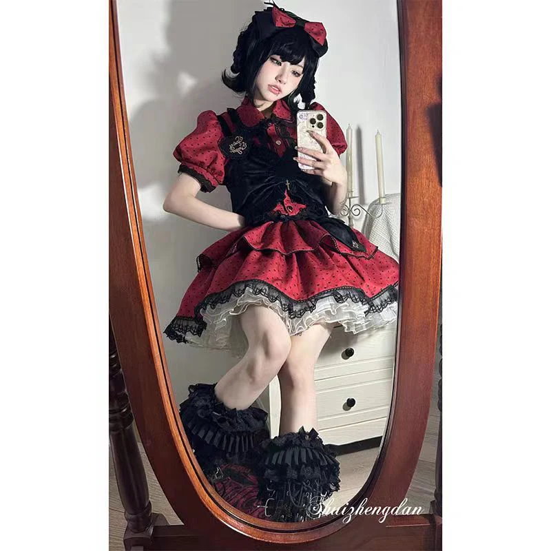 メガ割 今人気のロリータSALE スパイシーキャンディスプリットロリータセット愛されドッキングワンピース 公演着 ドレス メガ割 今人気のロリータSALE スパイシーキャンディスプリットロリータセット愛されドッキングワンピース 公演着 ドレス