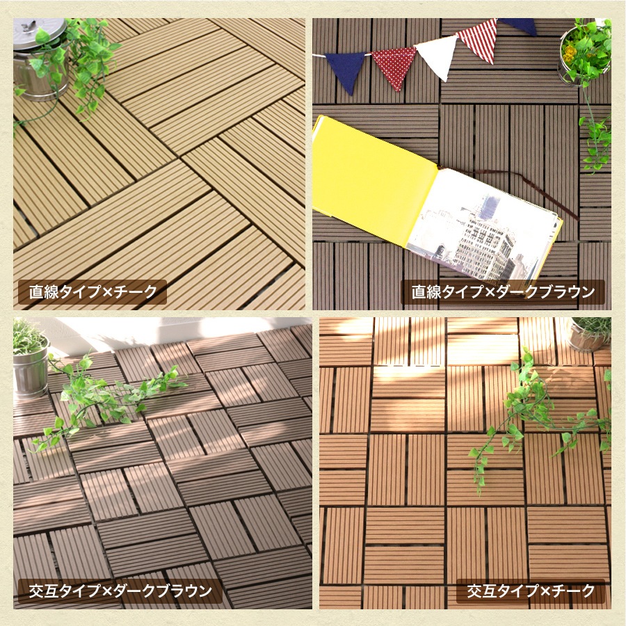 ウッドパネル パネル 人工木ウッドデッキ 54枚セット 4.8m2 人工木 DIY 北欧 ガーデン エクステリア 縁側 工具不要 ジョイント式 腐らない ベランダ ガーデニング 庭づくり バルコニー