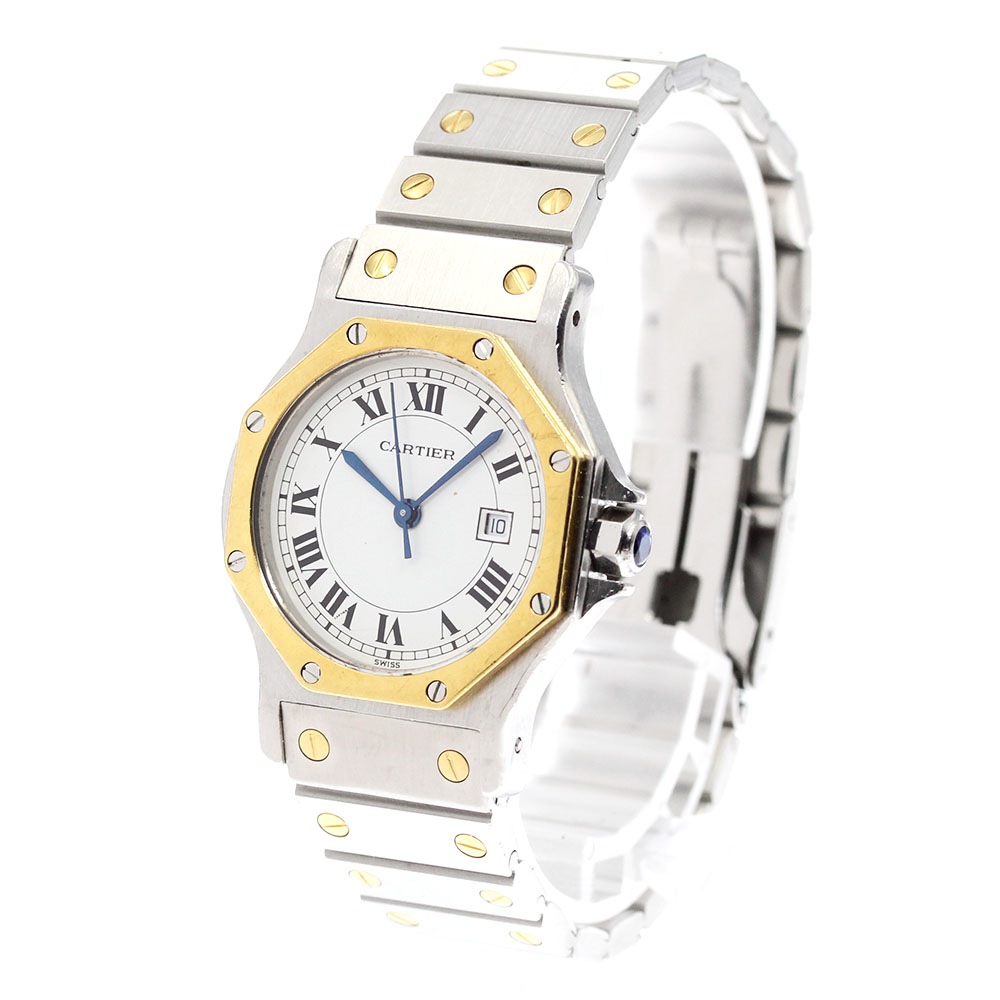 訳あり カルティエ CARTIER サントスオクタゴンLM YGベゼル 自動巻き メンズ _870085【中古】 訳あり カルティエ CARTIER サントスオクタゴンLM YGベゼル 自動巻き メンズ _870085【中古】