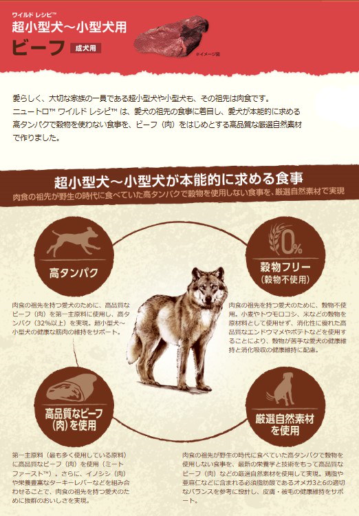 ニュートロ ワイルドレシピ 超小型犬〜小型犬用 成犬用 ターキー 2kg