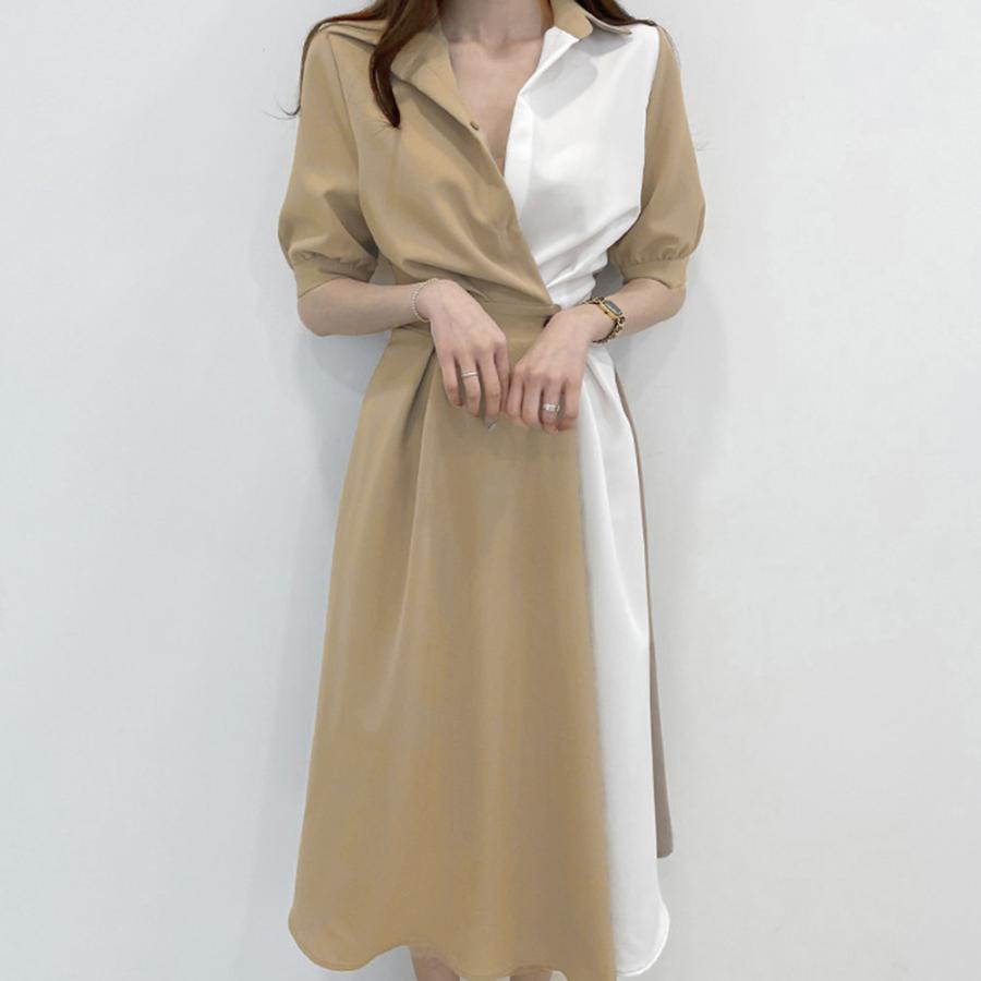 シャツワンピース ロング レディース韓国【ネコポス可】