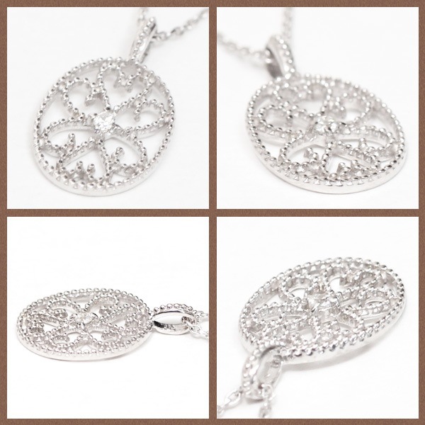 me on... K10ホワイトゴールド天然ダイヤモンドアンティークデザインネックレス 発送目安:23週間 me on... K10ホワイトゴールド天然ダイヤモンドアンティークデザインネックレス 発送目安:23週間