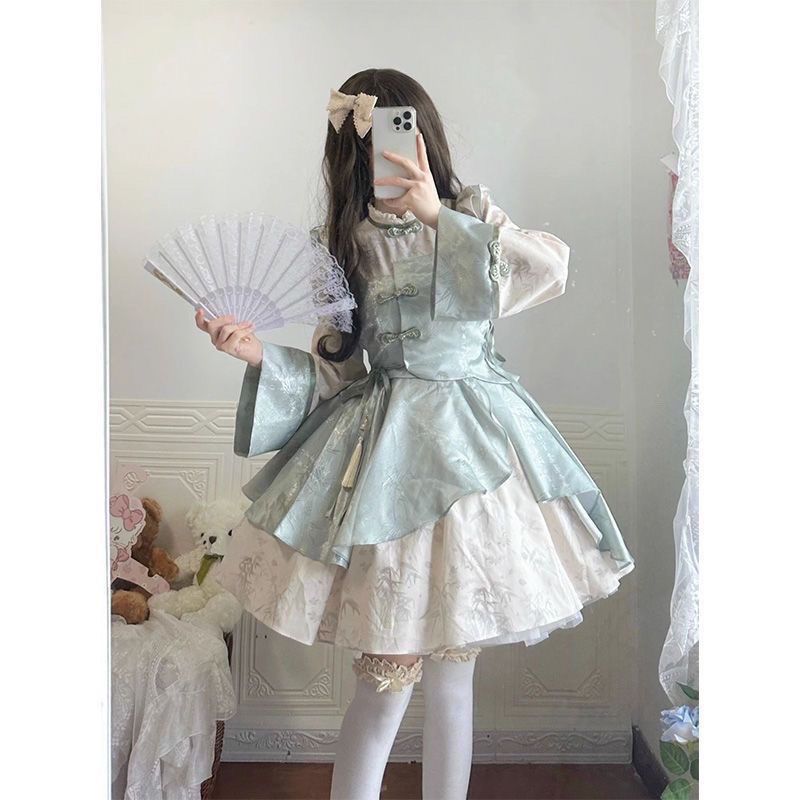 新中国式改良チャイナドレスロリータ少女漢服ロリータワンピース 新中国式改良チャイナドレスロリータ少女漢服ロリータワンピース