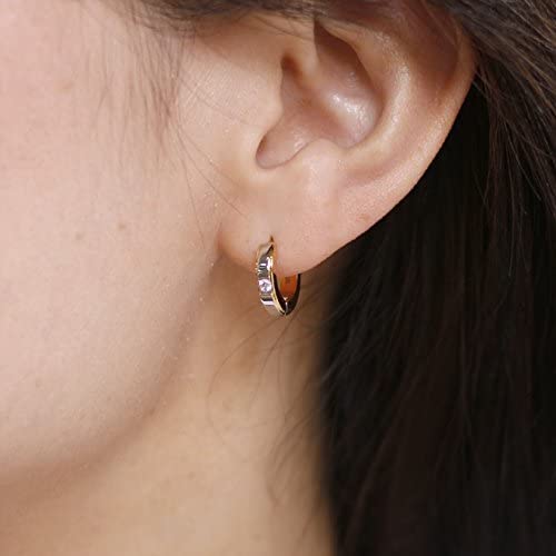 [Negozietto] ネゴツィエット ピアス W1S15-MQ102WG 低金属アレルギー ステンレス 316L フープ 中折れ 3mm CZ付 3mm×13.5mm ホワイトゴールド