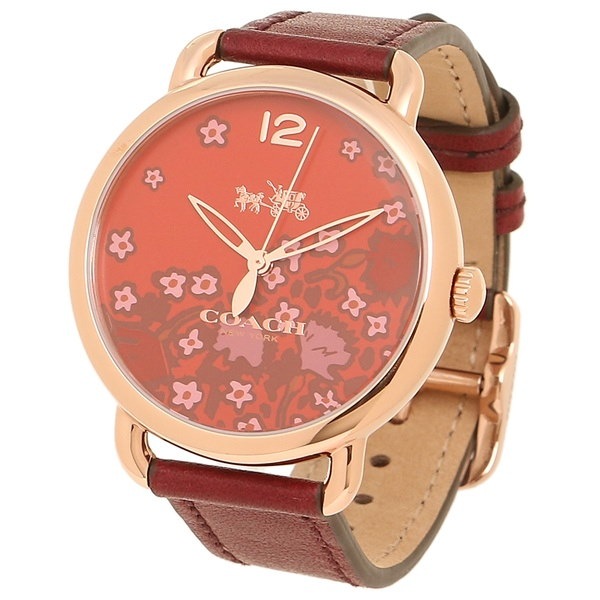 コーチ 時計 COACH 14502730 DELANCEY デランシー フラワー レディース腕時計ウォッチ レッドブラウン/イエローゴールド/レッド コーチ 時計 COACH 14502730 DELANCEY デランシー フラワー レディース腕時計ウォッチ レッドブラウン/イエローゴールド/レッド