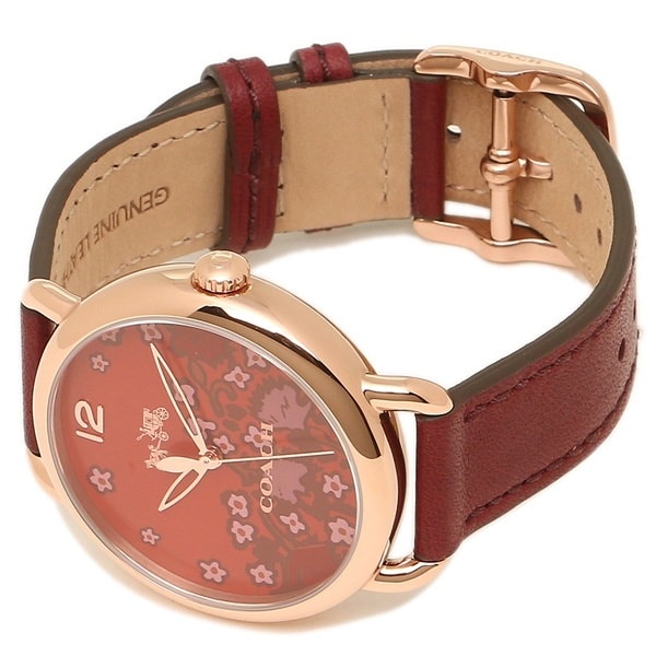 コーチ 時計 COACH 14502730 DELANCEY デランシー フラワー レディース腕時計ウォッチ レッドブラウン/イエローゴールド/レッド コーチ 時計 COACH 14502730 DELANCEY デランシー フラワー レディース腕時計ウォッチ レッドブラウン/イエローゴールド/レッド