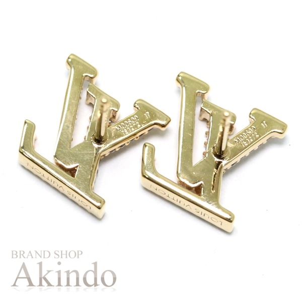 【新品同様】ルイヴィトン ピアス・LV アイコニック ストラス M00609 ゴールド ラインストーン レディース プレゼント LOUIS VUITTON ピアス アクセサリー ビトン ブランド ギフ