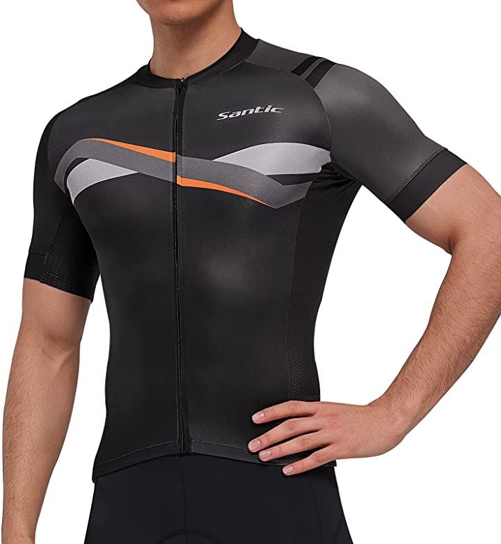 メンズ サイクルジャージ(ブラック, L)